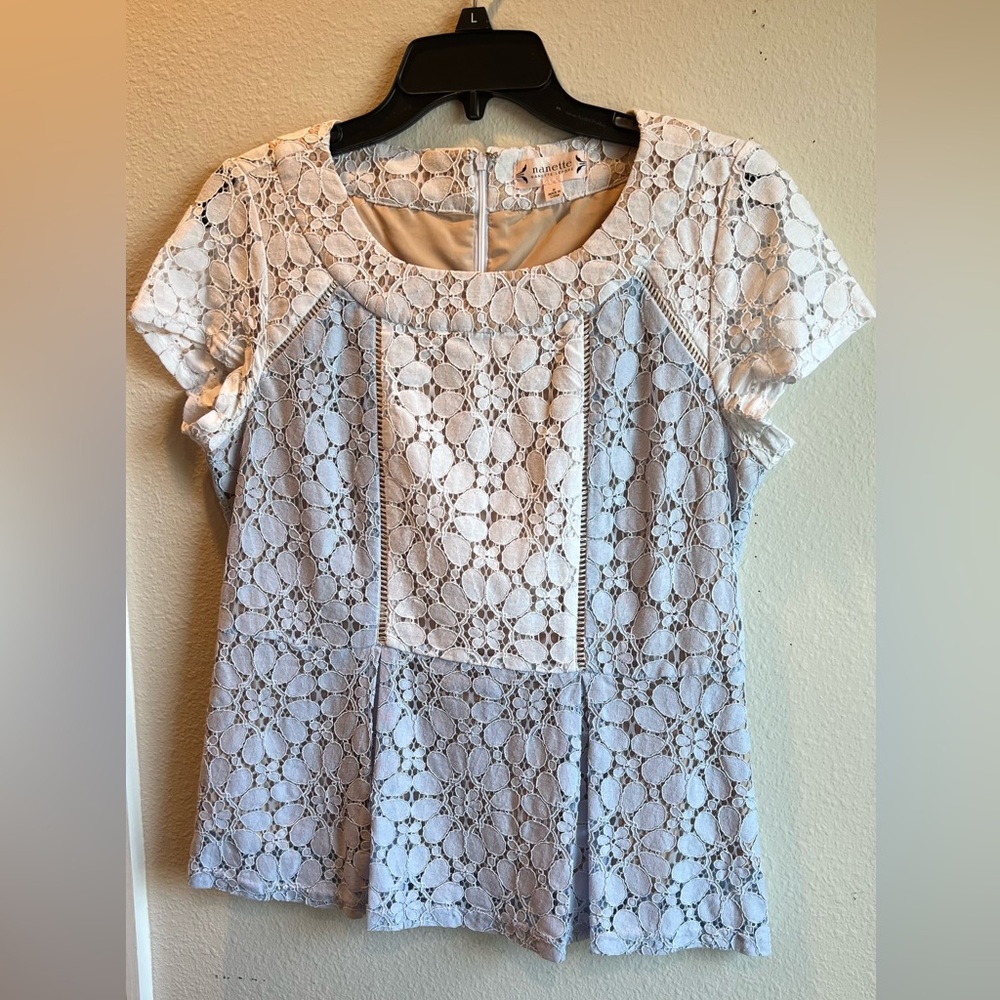 Lace peplum top
